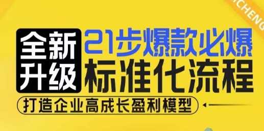 21步爆款必爆标准化流程，全新升级，打造企业高成长盈利模型-创业项目库