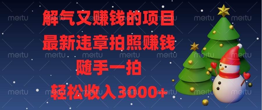 （13686期）解气又赚钱的项目，最新违章拍照赚钱，随手一拍，轻松收入3000+-创业项目库