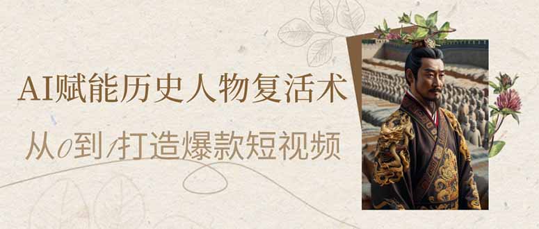 AI赋能历史人物复活术：从0到1打造爆款短视频-创业项目库