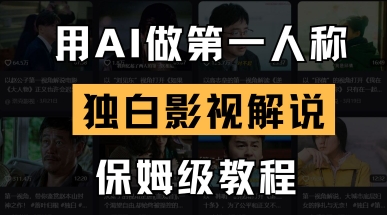 用AI做第一人称独白影视解说，手把手教学，保姆级教程-创业项目库
