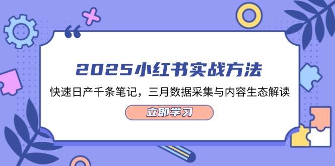2025小红书实战方法，快速日产千条笔记，三月数据采集与内容生态解读-创业项目库