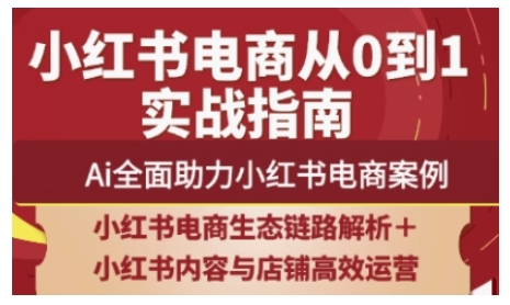 2025小红书电商全链路运营，Ai全面助力小红书电商案例-创业项目库