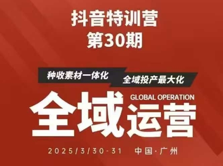 抖音特训营第30期线下培训资料，没有录音视频，正版整理的脑图资料及学员总结核心点-创业项目库