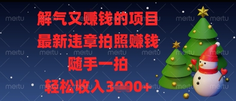 解气又挣钱的项目，最新违章拍照挣钱，随手一拍，轻松收入多张【揭秘】-创业项目库