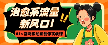 治愈系流量新风口，AI+宫崎骏动画创作实战课，从0到1打造爆款视频-创业项目库