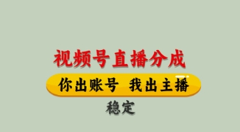 视频号直播分成，全程托管招募，单月轻松变现8k【揭秘】-创业项目库