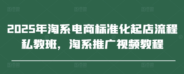 2025年淘系电商标准化起店流程私教班，淘系推广视频教程-创业项目库