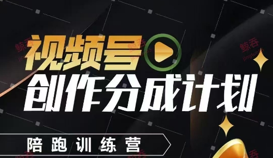 视频号创作分成计划陪跑训练营，手把手教会你如何制作视频，细水长流型项目-创业项目库