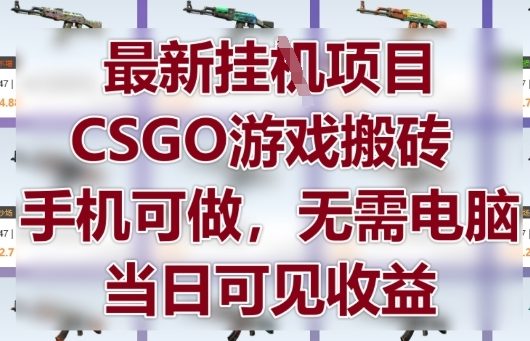 最新挂G项目，CSGO游戏搬砖，手机可做，无需电脑，当日见收益【揭秘】-创业项目库