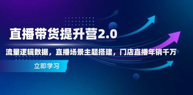 直播带货提升营2.0：流量逻辑数据，直播场景主题搭建，门店直播年销千万-创业项目库
