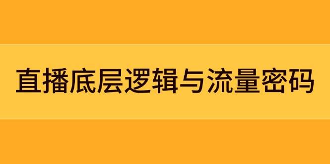 直播底层逻辑与流量密码：定位模型+案例拆解，急速流承接与数据优化全攻略-创业项目库