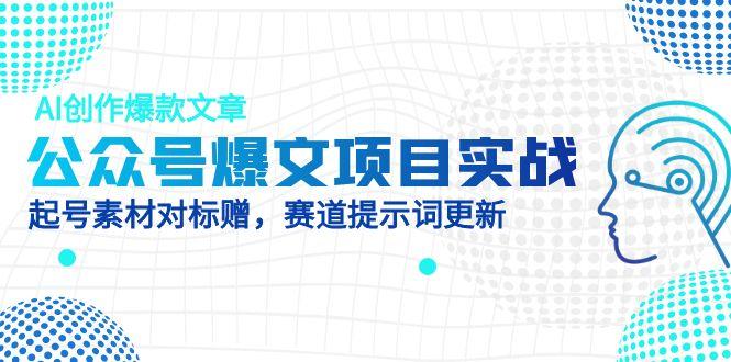 公众号爆文项目实战，AI创作爆款文章，起号素材对标赠(附赛道AI提示词-创业项目库