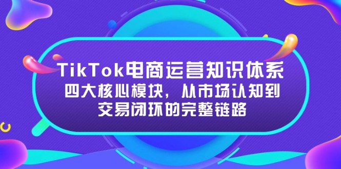 TikTok电商运营知识体系：四大核心模块，从市场认知到交易闭环的完整链路-创业项目库