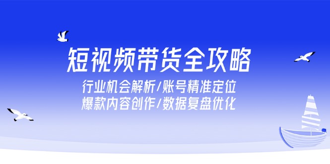 短视频带货全攻略，行业机会解析/账号精准定位/爆款内容创作/数据复盘优化-创业项目库