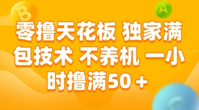 零撸天花板，独家满包技术，不用养机，一小时撸满50+，收益稳定【揭秘】-创业项目库
