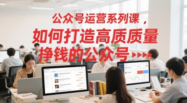 公众号运营系列课，如何打造高质量挣钱的公众号-创业项目库