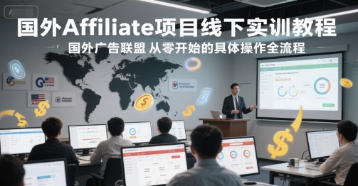 国外Affiliate项目线下实训教程，国外广告联盟从零开始的具体操作全流程-创业项目库