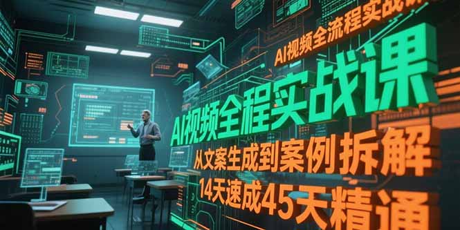 AI视频全流程实战课，从文案生成到案例拆解，14天速成45天精通-创业项目库