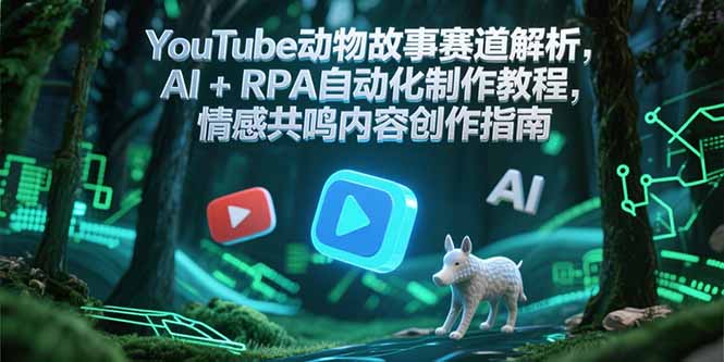 YouTube动物故事赛道解析，AI+RPA自动化制作教程，情感共鸣内容创作指南-创业项目库