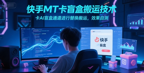 快手MT卡盲盒搬运技术，卡AI盲盒通道进行替换搬运，效果自测-创业项目库