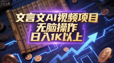 文言文AI视频项目，无脑操作，日入1K以上-创业项目库
