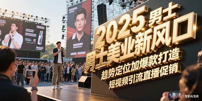 2025男士美业新风口，趋势定位加爆款打造，短视频引流直播促销-创业项目库