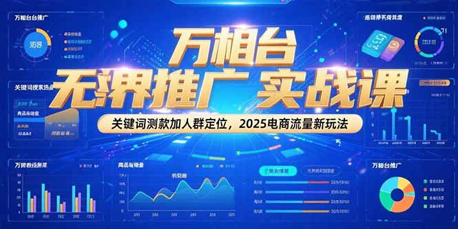 万相台无界推广实战课，关键词测款加人群定位，2025电商流量新玩法-创业项目库