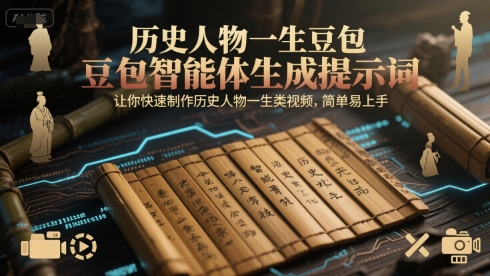 历史人物一生豆包智能体生成提示词，让你快速制作历史人物一生类视频，简单易上手-创业项目库
