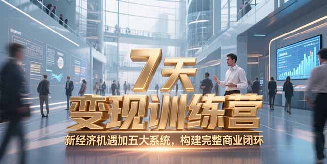 7天咨询师变现训练营，新经济机遇加五大系统，构建完整商业闭环-创业项目库