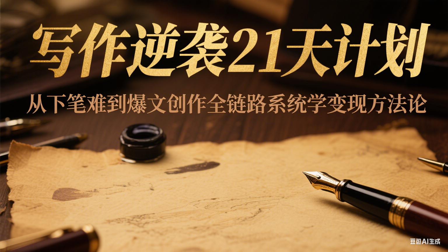 写作逆袭21天计划：从下笔难到爆文创作全链路系统学变现方法论-创业项目库