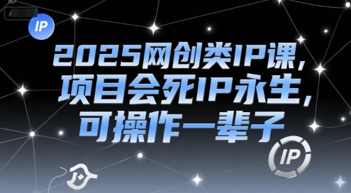 2025网创类IP课，项目会死IP永生，可操作一辈子-创业项目库