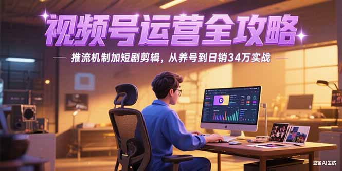 2025视频号运营全攻略，推流机制加短剧剪辑，从养号到日销34万实战-创业项目库