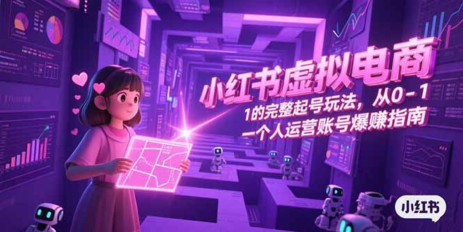小红书虚拟电商，从0-1的完整起号玩法，一个人运营账号爆赚指南-创业项目库