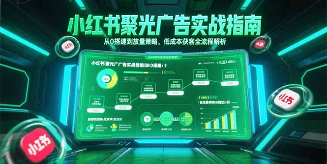 小红书聚光广告实战指南，从0搭建到放量策略，低成本获客全流程解析-创业项目库