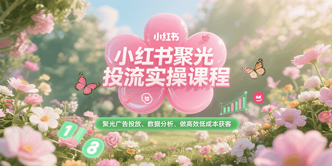 小红书聚光投流实操课程，聚光广告投放、数据分析、做高效低成本获客-创业项目库