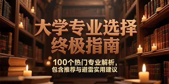 付费文：大学专业选择终极指南,100个热门专业解析,包含推荐与避雷实用建议-创业项目库
