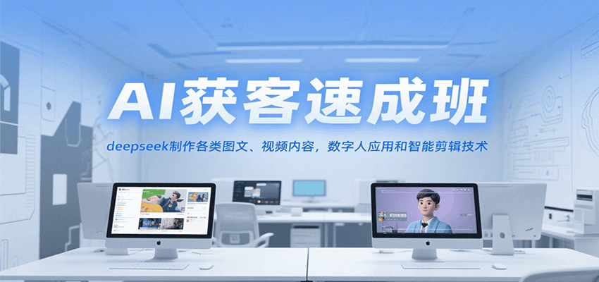 AI获客速成班，deepseek制作各类图文、视频内容，数字人应用和智能剪辑技术-创业项目库