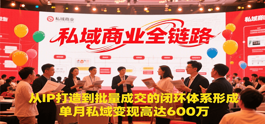 私域商业全链路，从IP打造到批量成交的闭环体系形成，单月私域变现600万-创业项目库