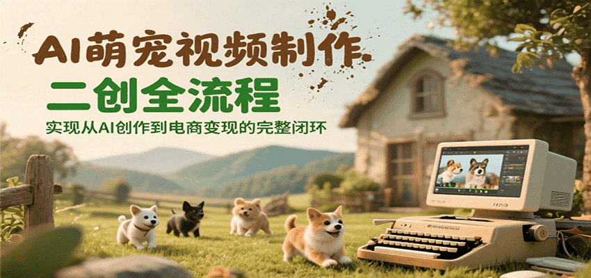 AI萌宠视频制作二创全流程，实现从AI创作到电商变现的完整闭环-创业项目库