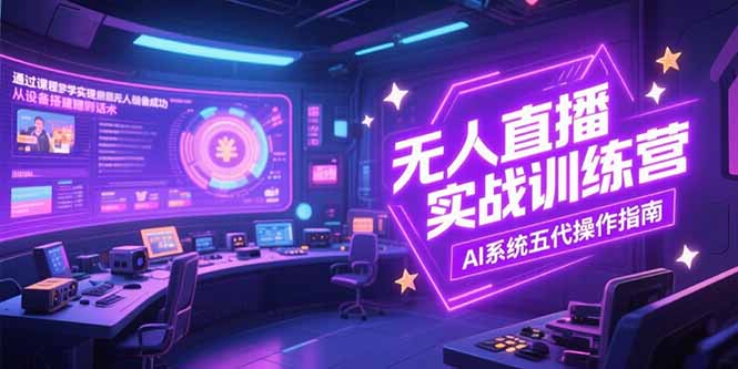 无人直播实操训练营，从设备搭建到话术，AI系统五代操作指南(7月更新-创业项目库