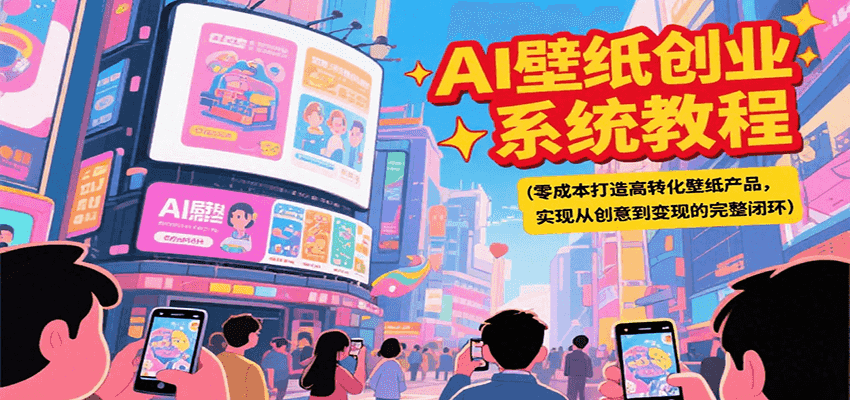 AI壁纸创业系统教程，零成本打造高转化壁纸产品，实现从创意到变现的完整闭环-创业项目库
