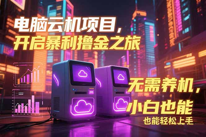 电脑云机项目 暴力撸金玩法，不需要养机 配置没有要求 单机100个窗口一…-创业项目库