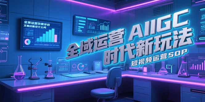 全域运营AIGC时代新玩法，文案封面设计公式，短视频运营SOP-创业项目库