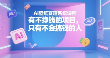 AI壁纸赛道系统课程，有不挣钱的项目，只有不会搞钱的人-创业项目库