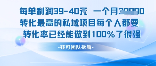 每单利润40一个月7k+转化最高的私域项目，每个人都要的产品转化率已经能做到100%-创业项目库