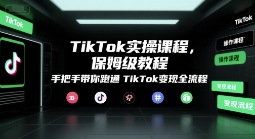 TikTok实操课程，保姆级教程，手把手带你跑通TikTok变现全流程-创业项目库