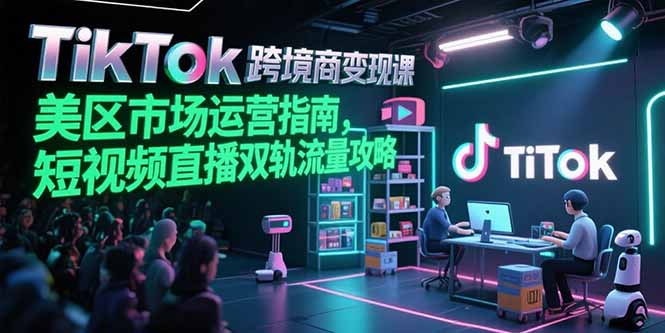 TikTok跨境电商变现课，美区市场运营指南，短视频直播双轨流量攻略-创业项目库