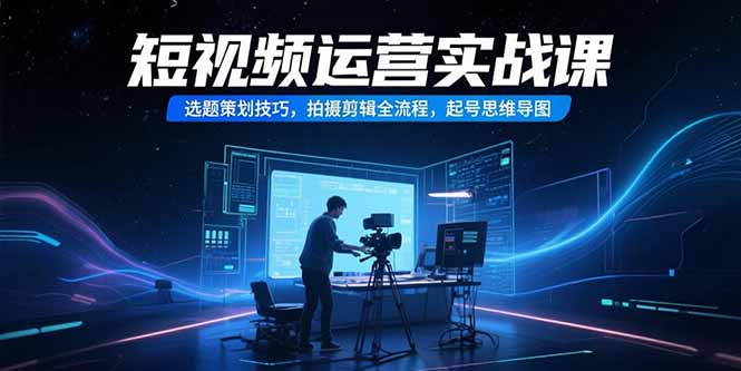 短视频运营实战课，选题策划技巧，拍摄剪辑全流程，起号思维导图-创业项目库