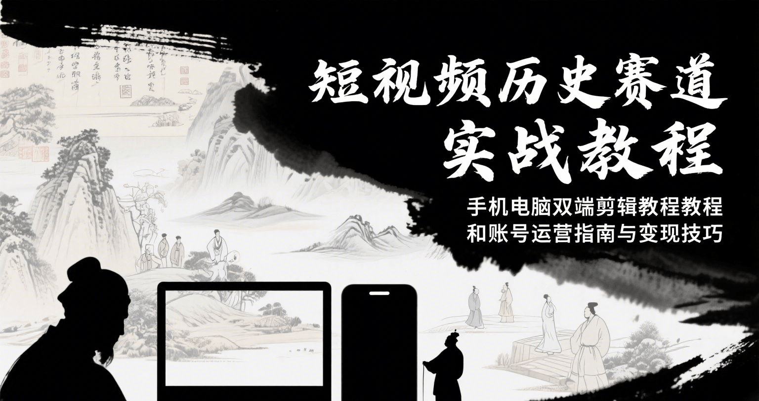 短视频历史赛道实战教程，手机电脑双端剪辑教程和账号运营指南与变现技巧-创业项目库