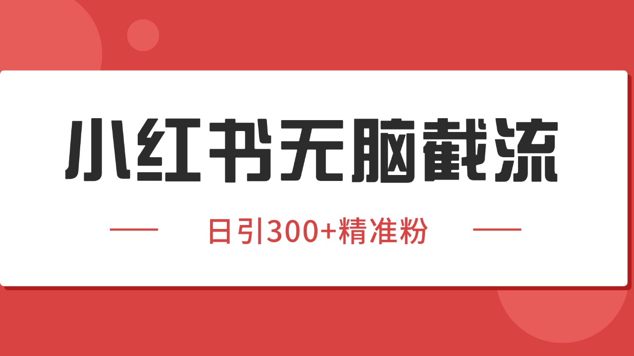 小红书截流同行客源，独家野路子获客玩法 日引200+暴力获客-创业项目库